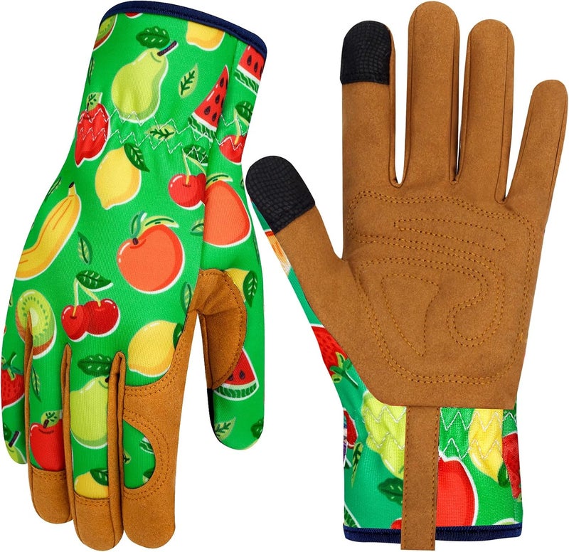 MERTURN Store Leather Gardening Gloves for Women Thorn Proof Garden Gloves Touch Screen Working Gloves Gifts,M - Image 1